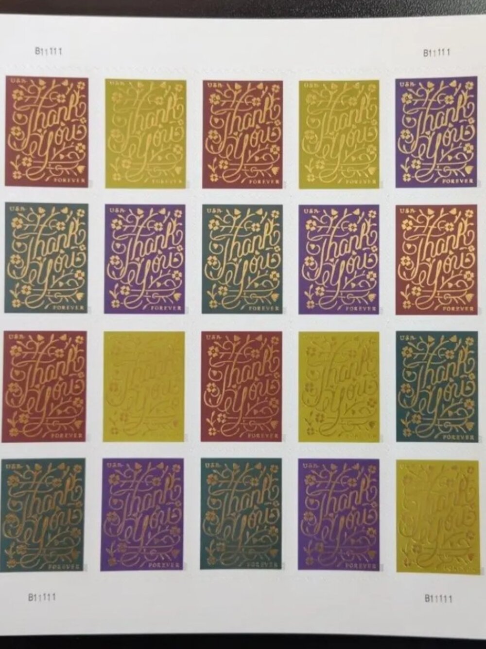 6000 Stamps 2020 THANK YOU Forever Stamp 500 Booklets of 20 6000 stamps